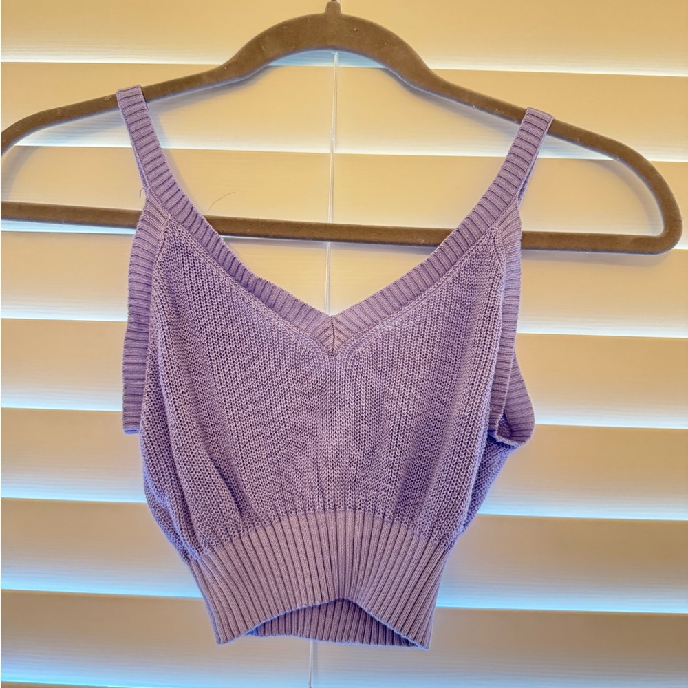 Urban Outfitters Purple Ribbed Crop Camisole